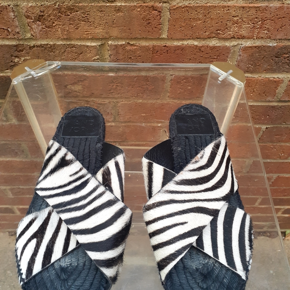 AND/OR Zebra Flatform Sandles UK